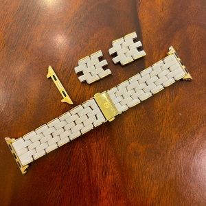 Michele Apple Watch Band oyster and gold